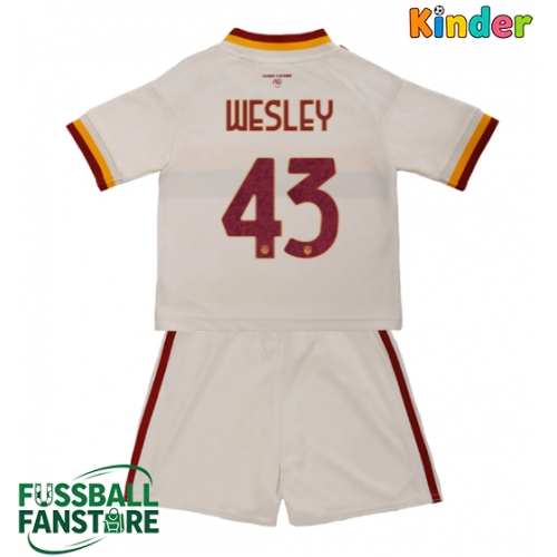 AS Roma Wesley Franca #43 Replik Auswärtstrikot Kinder 2026-27 Kurzarm (+ Kurze Hosen)